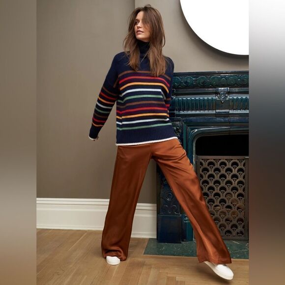 La Ligne Marin Turtleneck Sweater Navy Multi-Color Stripe sz XS - Picture 6 of 7